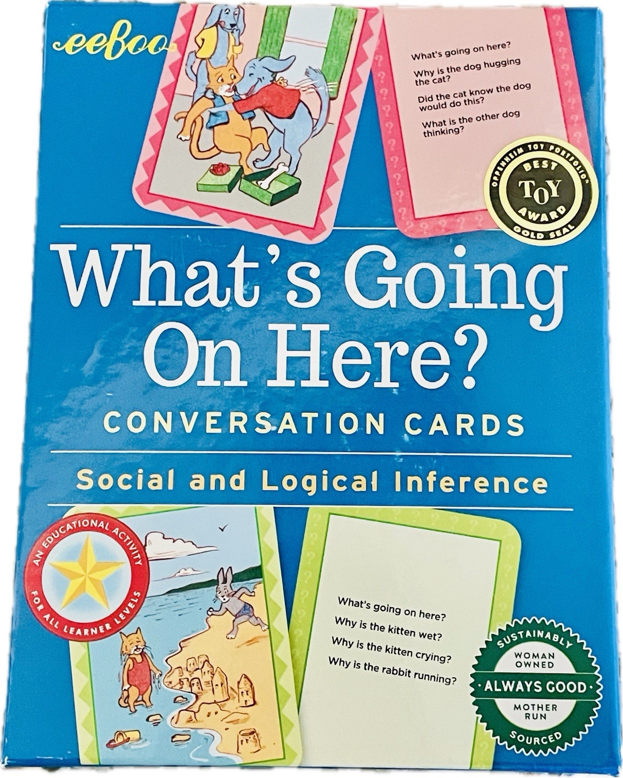 Eeboo Converstion Cards Lot of 4- Social & Emotional Skills, Inference, & Logic