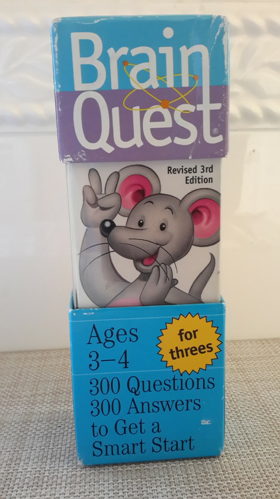2007 Brain Quest for Threes Revised 3th Edition 300 Questions Ages 3-4 Pre-own