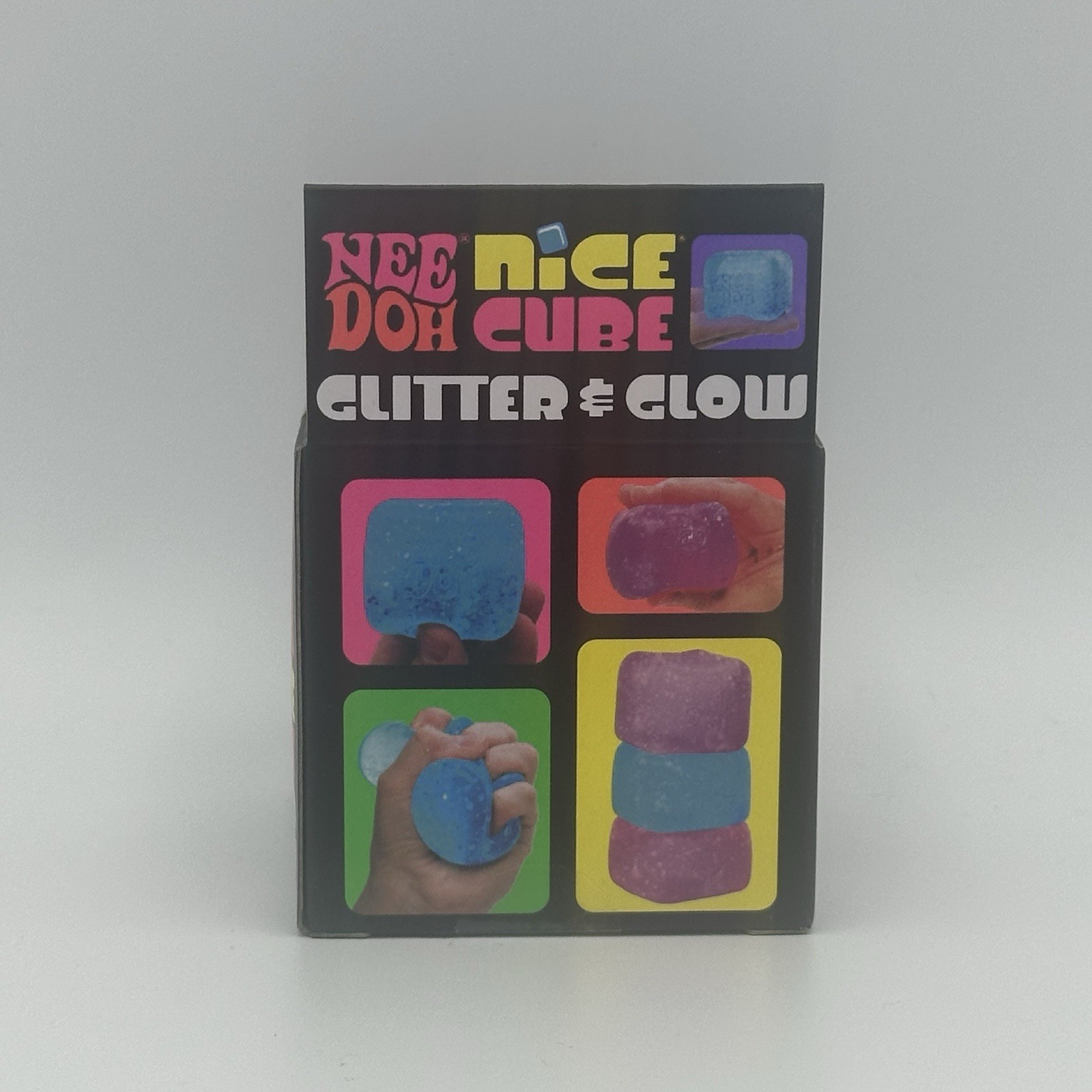 Lot of 2: NeeDoh Nice Cube Glitter Glow squishy