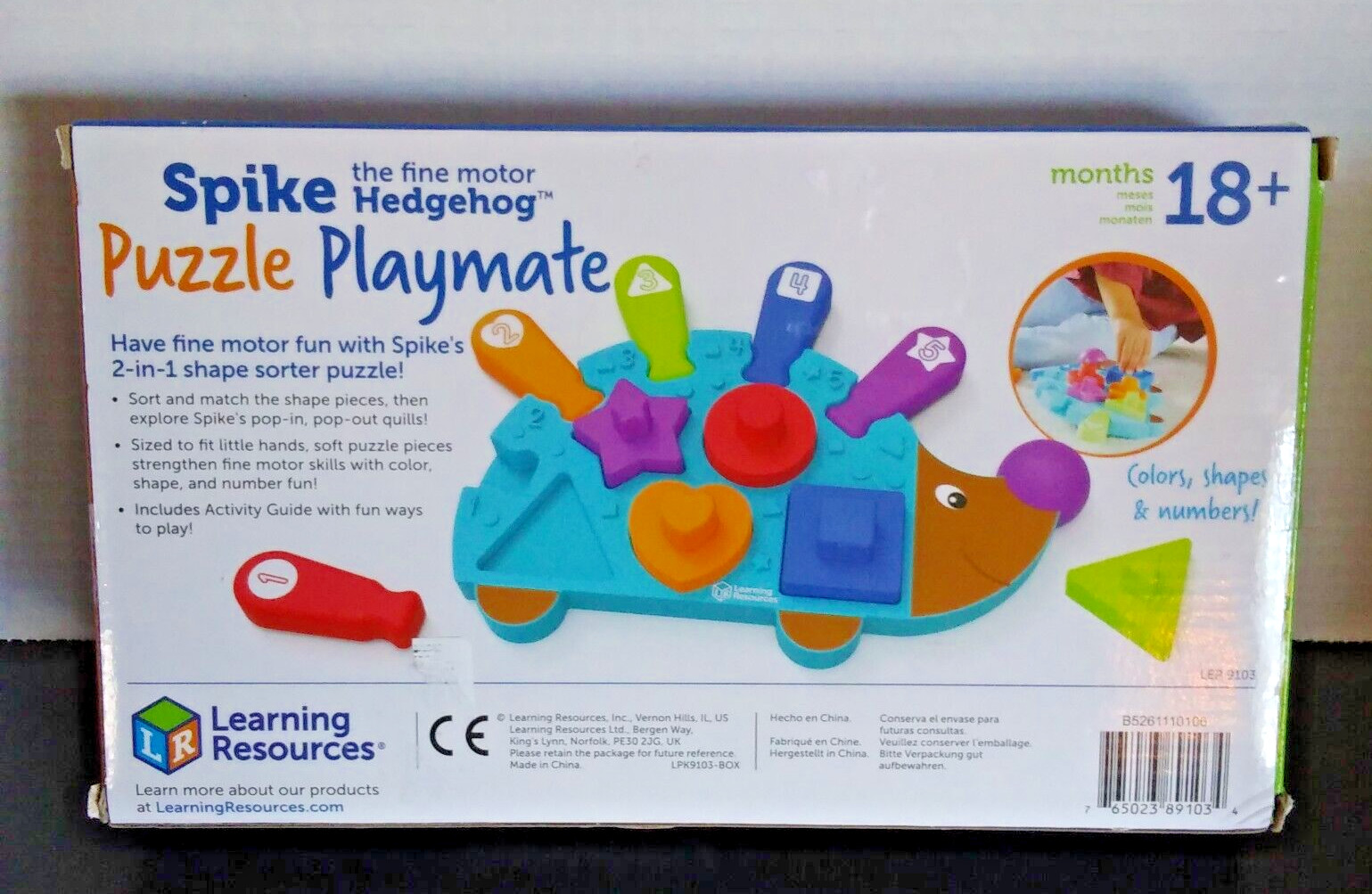 Learning Resources Spike the Fine Motor Hedgehog Puzzle Playmate (LER9103)