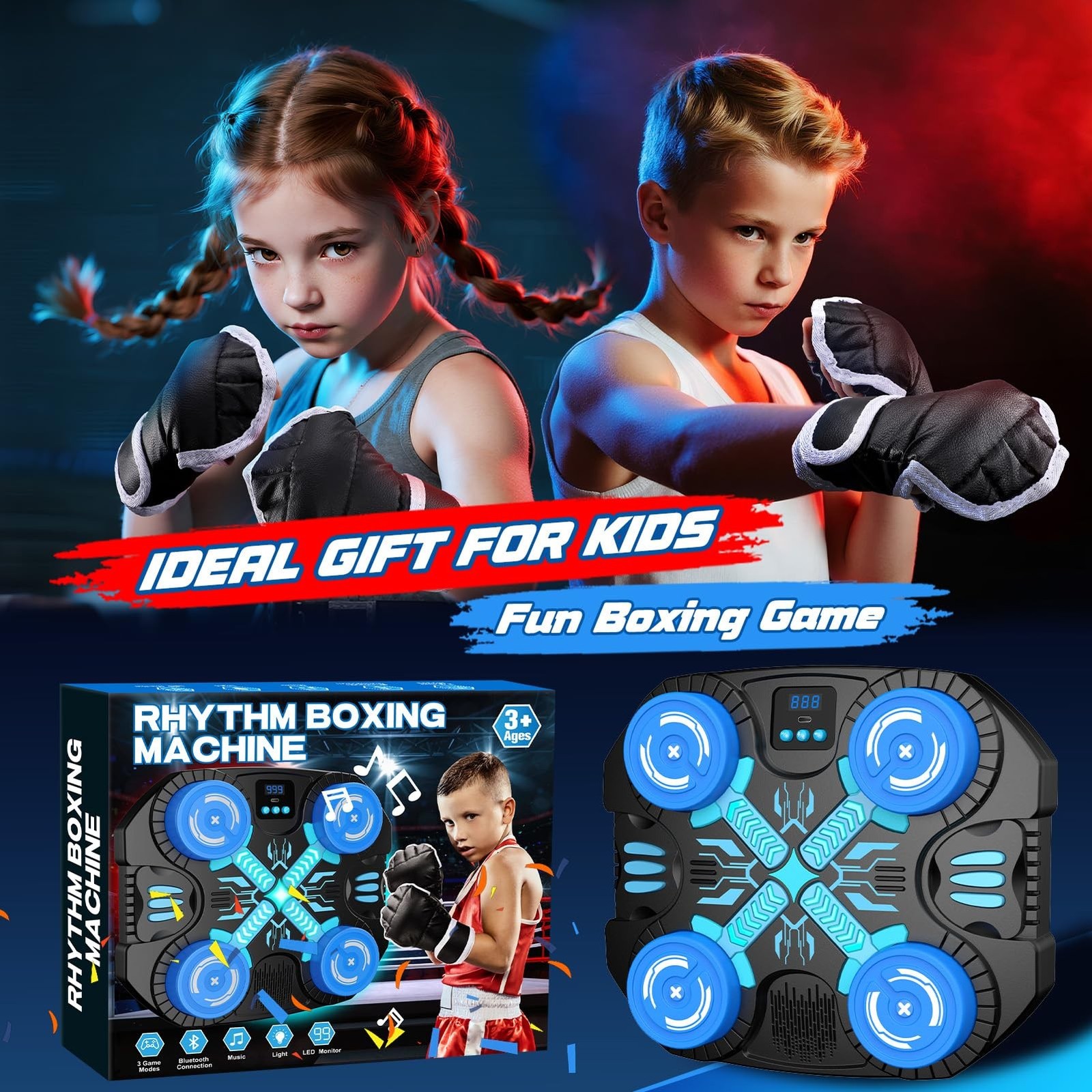Boxing Machine with Music for Kids Sports Toy-3 Game Modes & 14 Levels, 4 5 6…