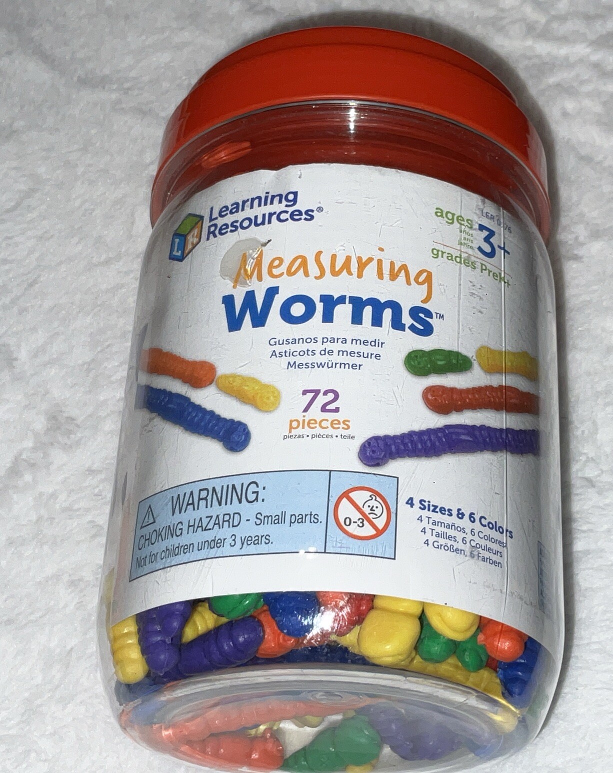 Learning Resources Measuring Worms 72 Pieces, Ages 3+ Toddler Learning Brand New