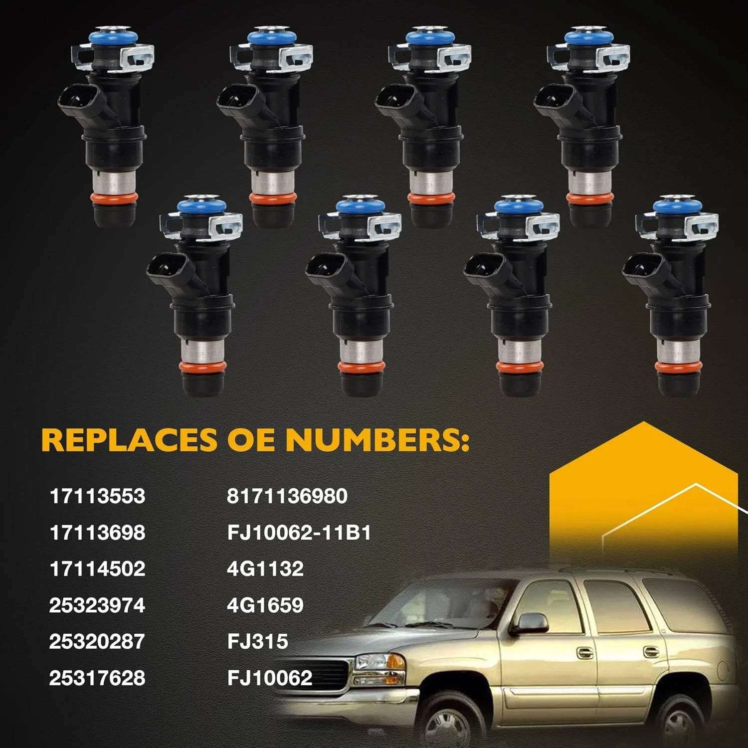 4.8 5.3 6.0 Fuel Injector 4 Holes 8Pcs, Compatible with 1999-2006 Chevrolet Silv