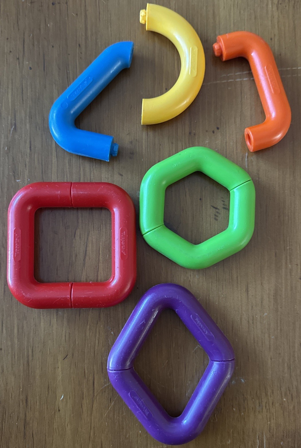 Vintage TUPPERWARE Tuppertoys LINK A LOT Links Shapes Linking Toy Chain Partial