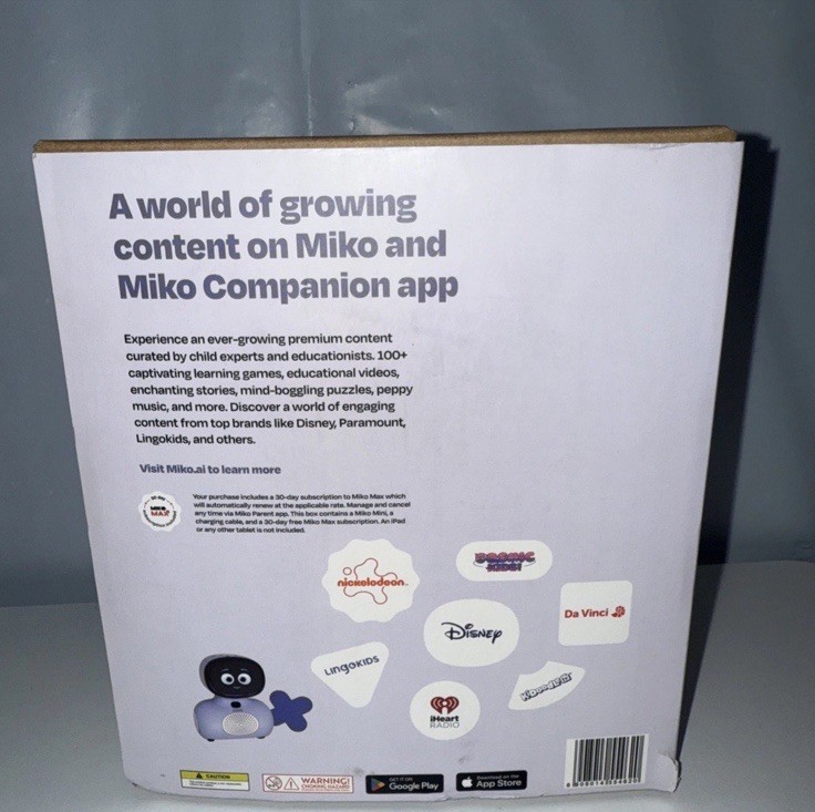 NEW SEALED Miko Mini AI Adaptive Learning Robot Kids purple Disney Open