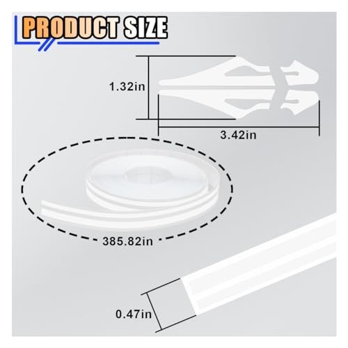 KITUREK 32Ft Car Pinstriping Tape, Vinyl Pin Striping Decals Car Trim White