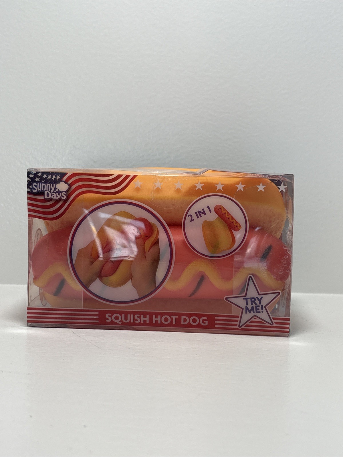 TOYMENDOUS SUNNY DAYS SQUISH HOT DOG Viral Summer Squishy Toy 2026 4th Of July