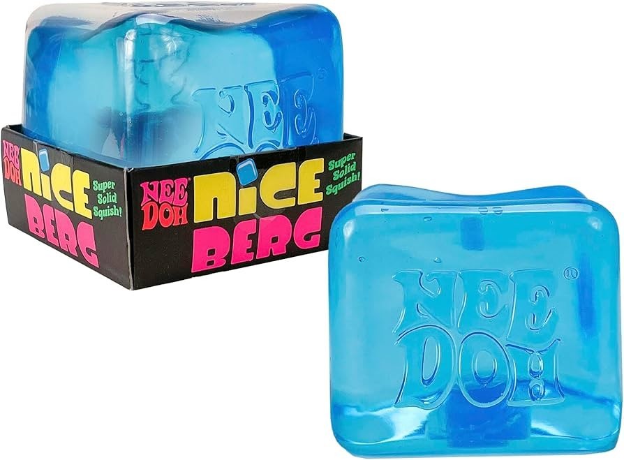 Authentic NeeDoh Nice Berg Blue XL Giant Super Solid Squish Cube New ***RARE**