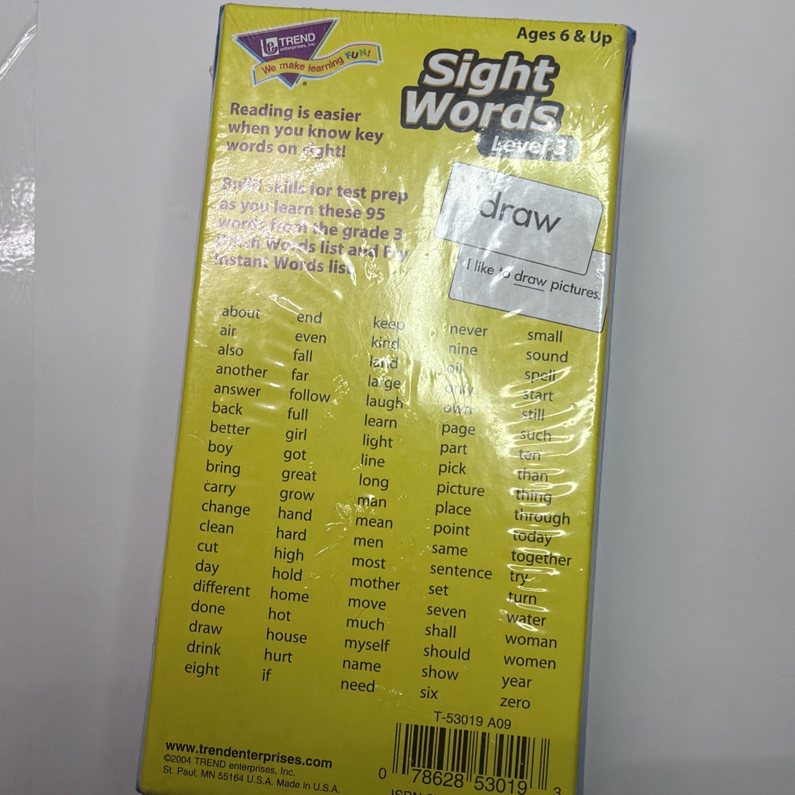 sight words flash cards level 3 age 6 & up- 96 cards