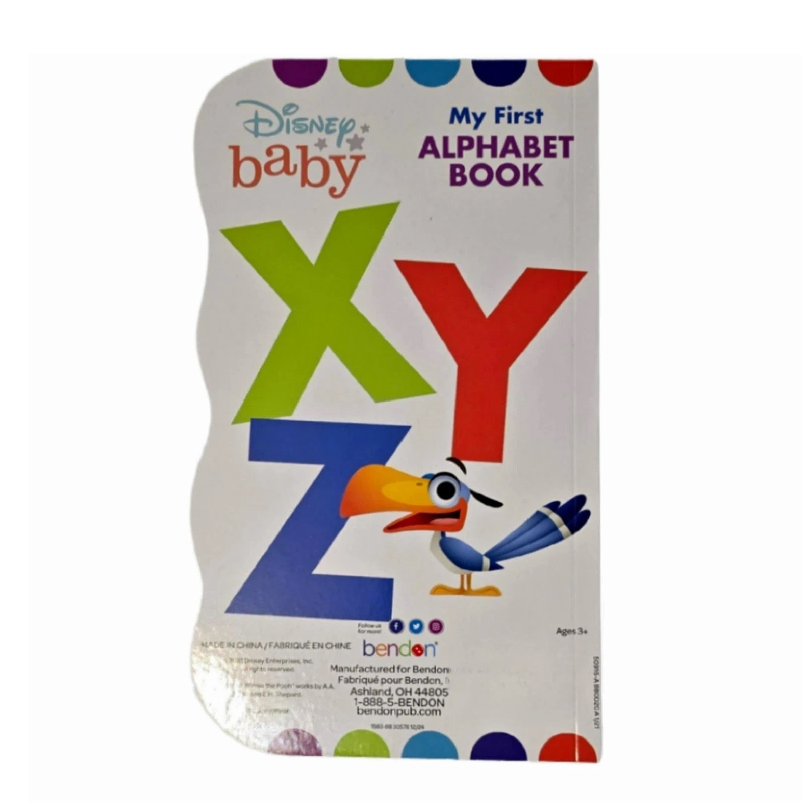 Disney Baby First Alphabet Board Book – ABC Learning for Infants|Toddlers|Kids