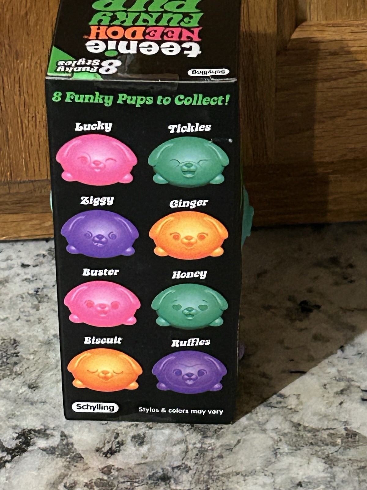Schylling NEEDOH Teenie NEEDOH Funky Pup 3 Pack, Teal, Pink, Purple
