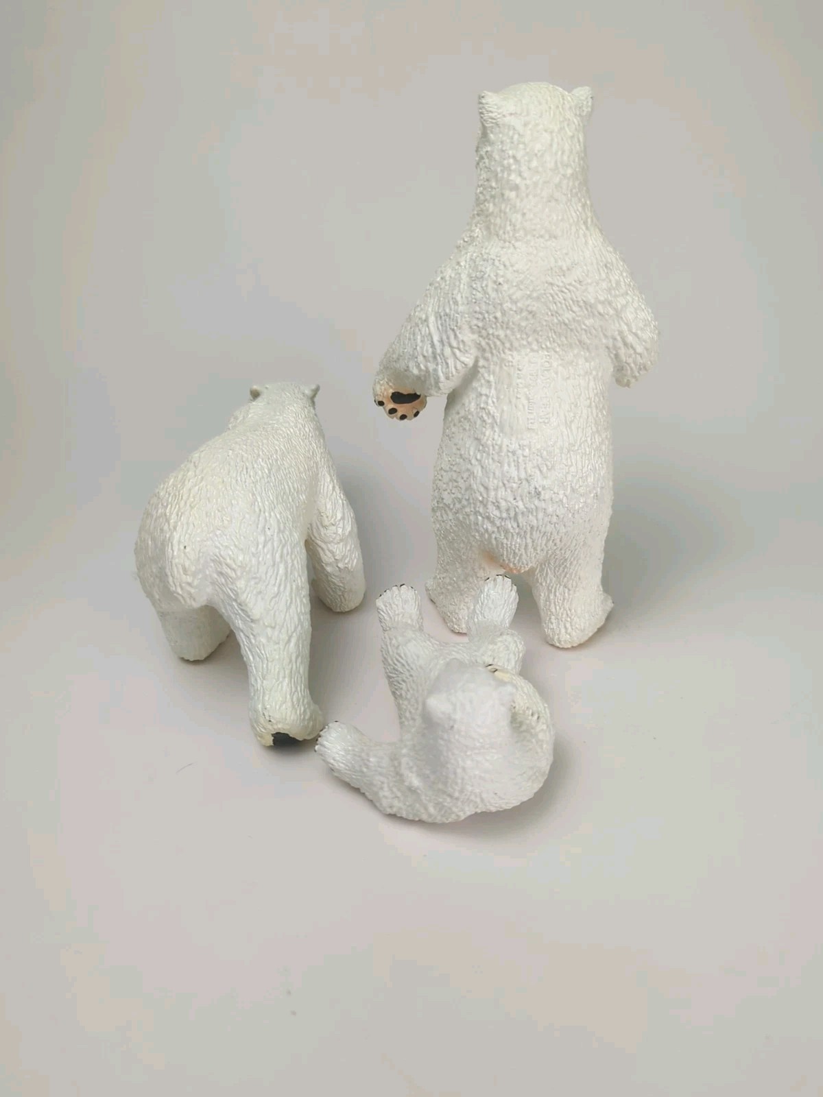 Vintage Polar Bear Set Male Female & Cub 1990 Safari Ltd Christmas Decor EUC