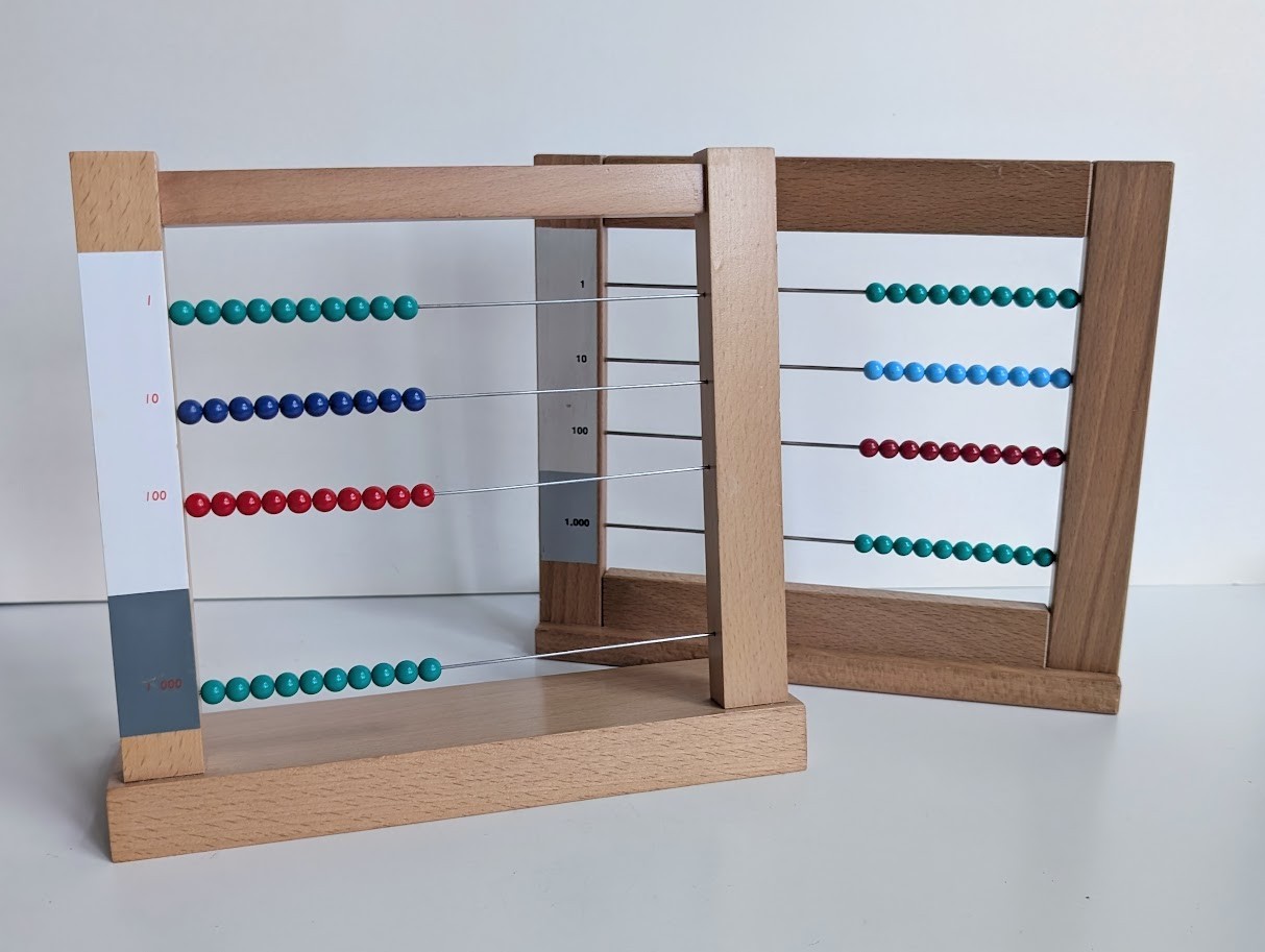 Montessori Small or Large Bead Frame Wooden Math Abacus Educational Learning Toy