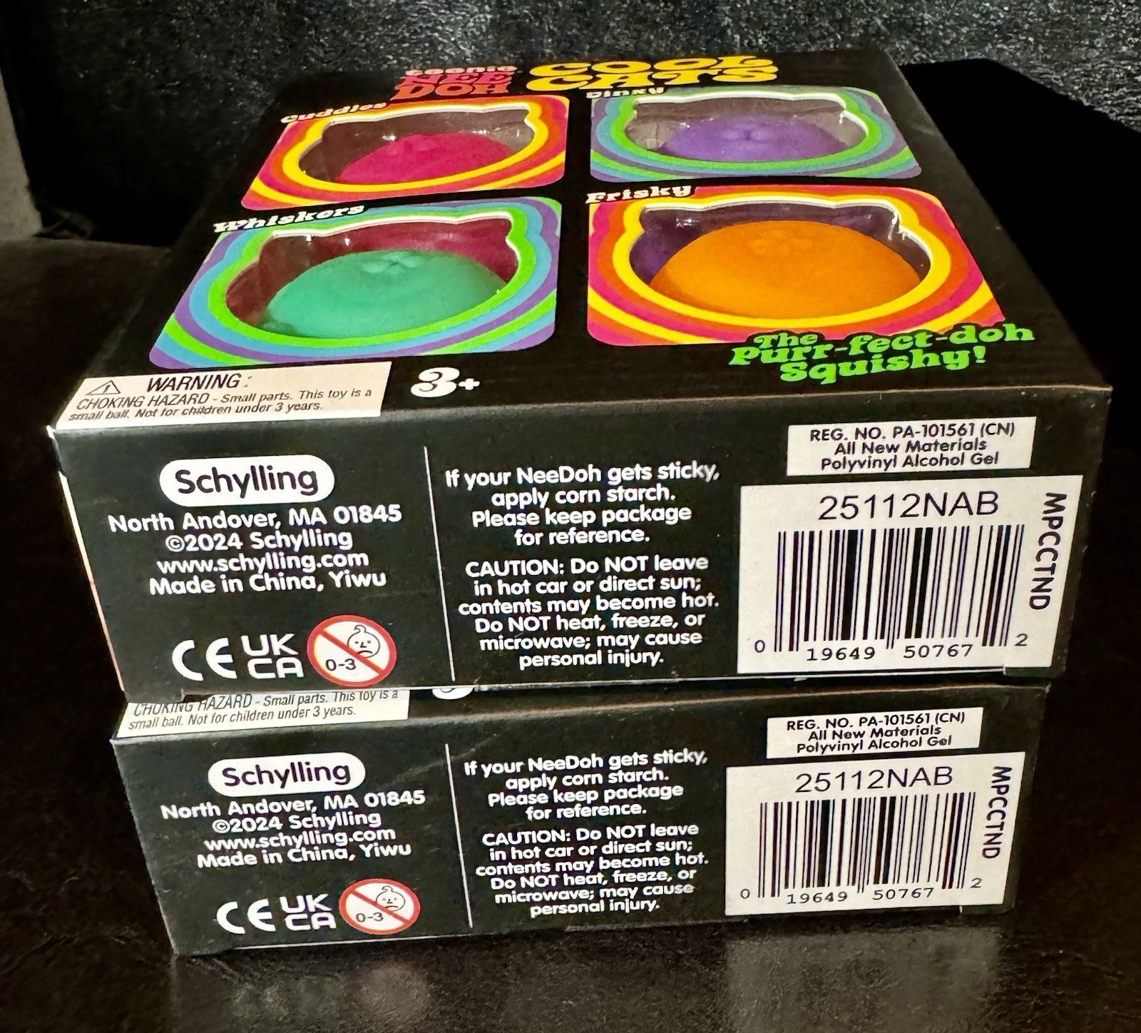 Schylling Teenie Nee Doh Cool Cats Squeeze Toy Set 4 Pink Purple Teal Orange X2