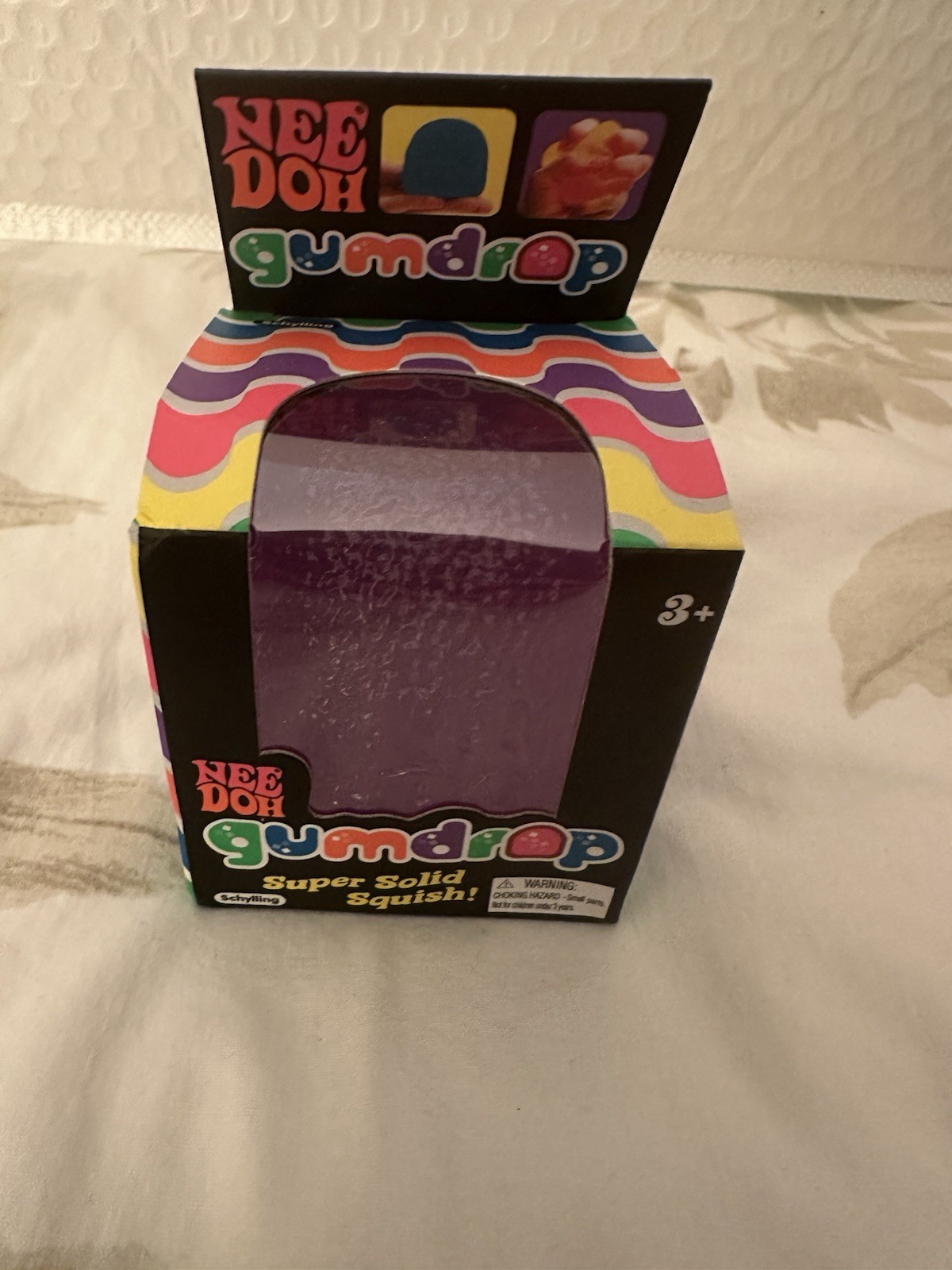 Needoh Lot Of 3 – Purple Gumdrop, Pink Dream Drop, Purple Nice Cube Squishy Set