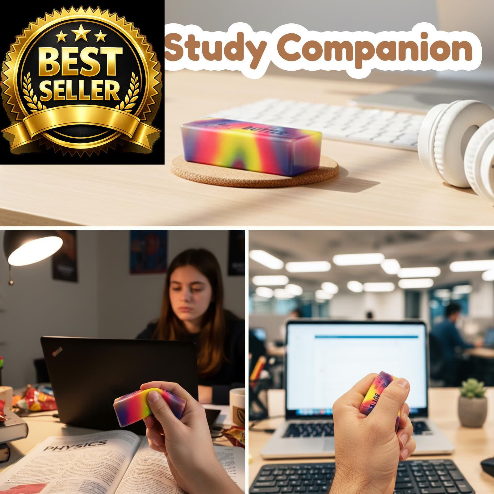 2026 Upgraded Slow Rebound Butter Squeeze Stress Balls, Soft Small, 2 Pack