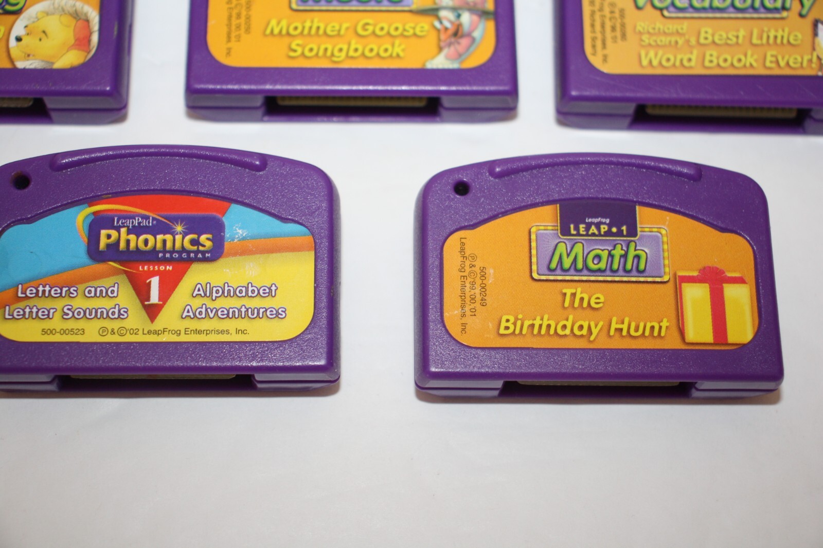 Leap Frog Leap 1 Cartridges Pre-K Lot Of 5 Phonics Math Pooh Music Vocabulary