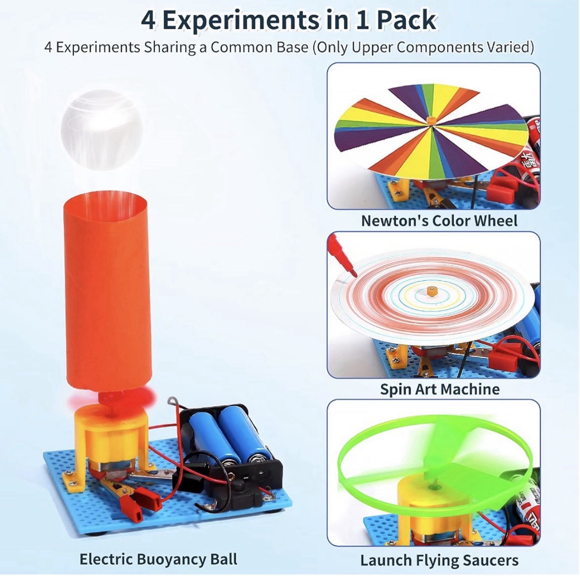 STEM Science Kits 4 Pack, 7-in-1 Electric Motor Toy for Kids Ages 8-12