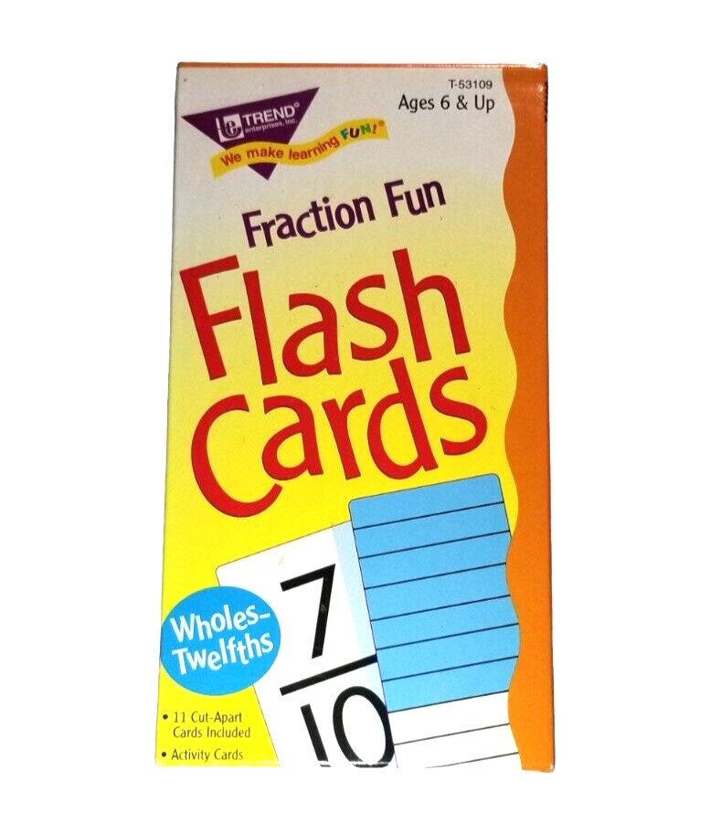 Fraction FUN Flash Cards Makes Learning Fun Ages 6 Years+ Homeschool SEALED