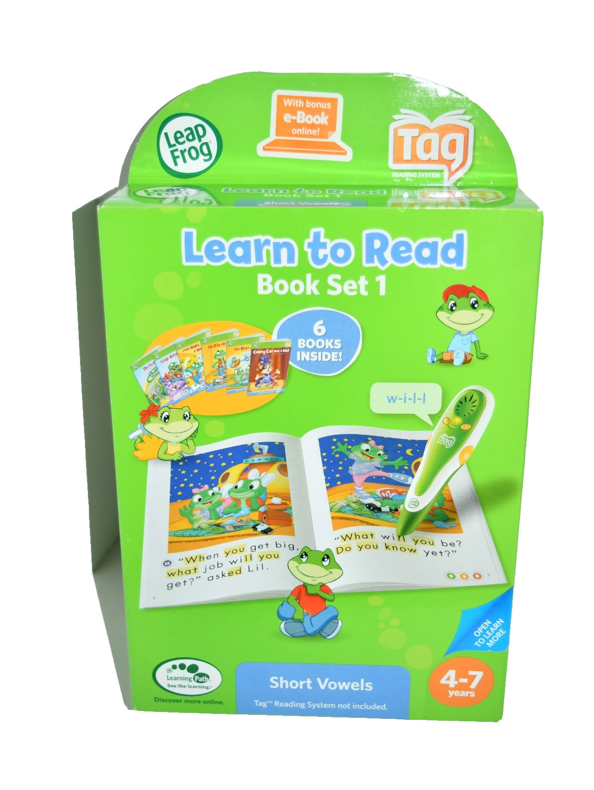 LeapFrog Tag & LeapReader Learn to Read Set 1 ~ Short Vowels ~6 Book Set – NEW