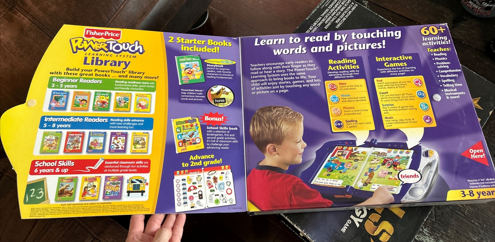 Fisher Price Power Touch Learning System With 2 Books PreK-2nd Grade 3-8 Yrs