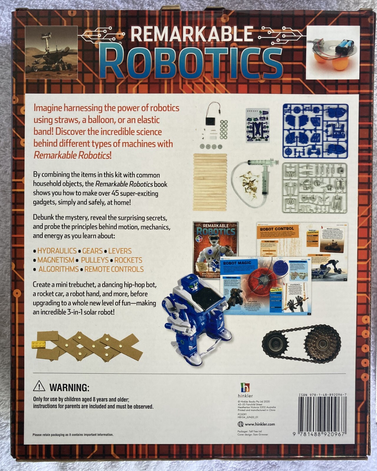 REMARKABLE ROBOTICS BOOK & SCIENCE KIT * BUILD SOLAR ROBOT, PLUS 45+ Experiments