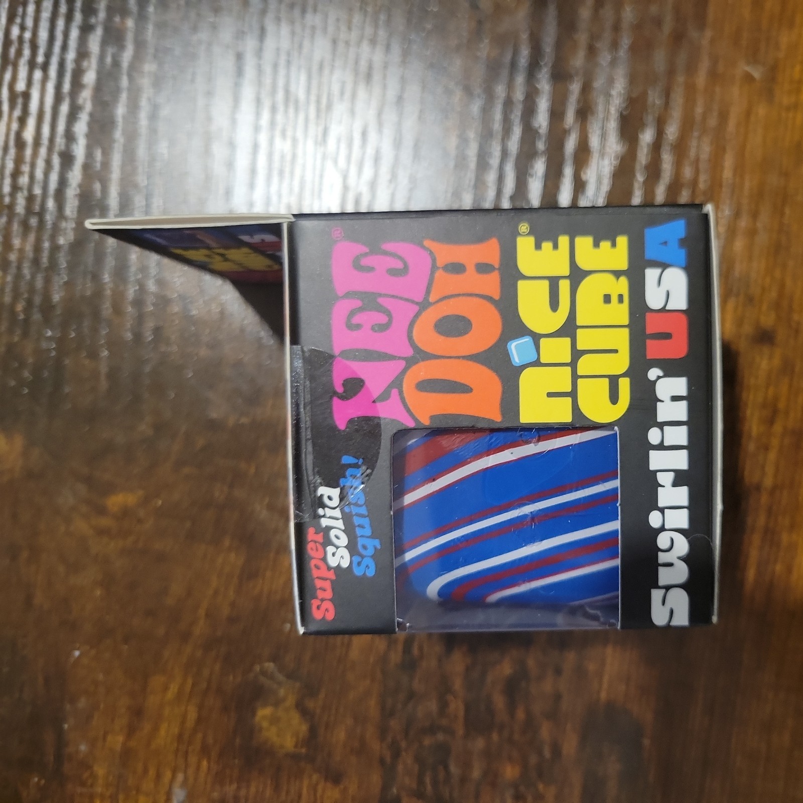 Nee Doh Nice Cube Swirl USA July 4th Super Solid Squish Red White Blue