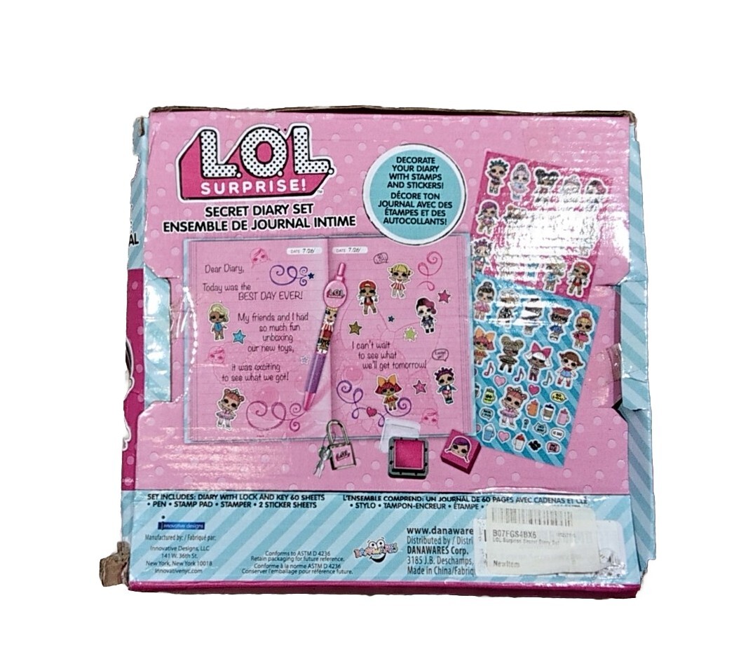 LOL SURPRISE SECRET DIARY SET STICKERS STAMPS PEN LOCK AND KEY NEW
