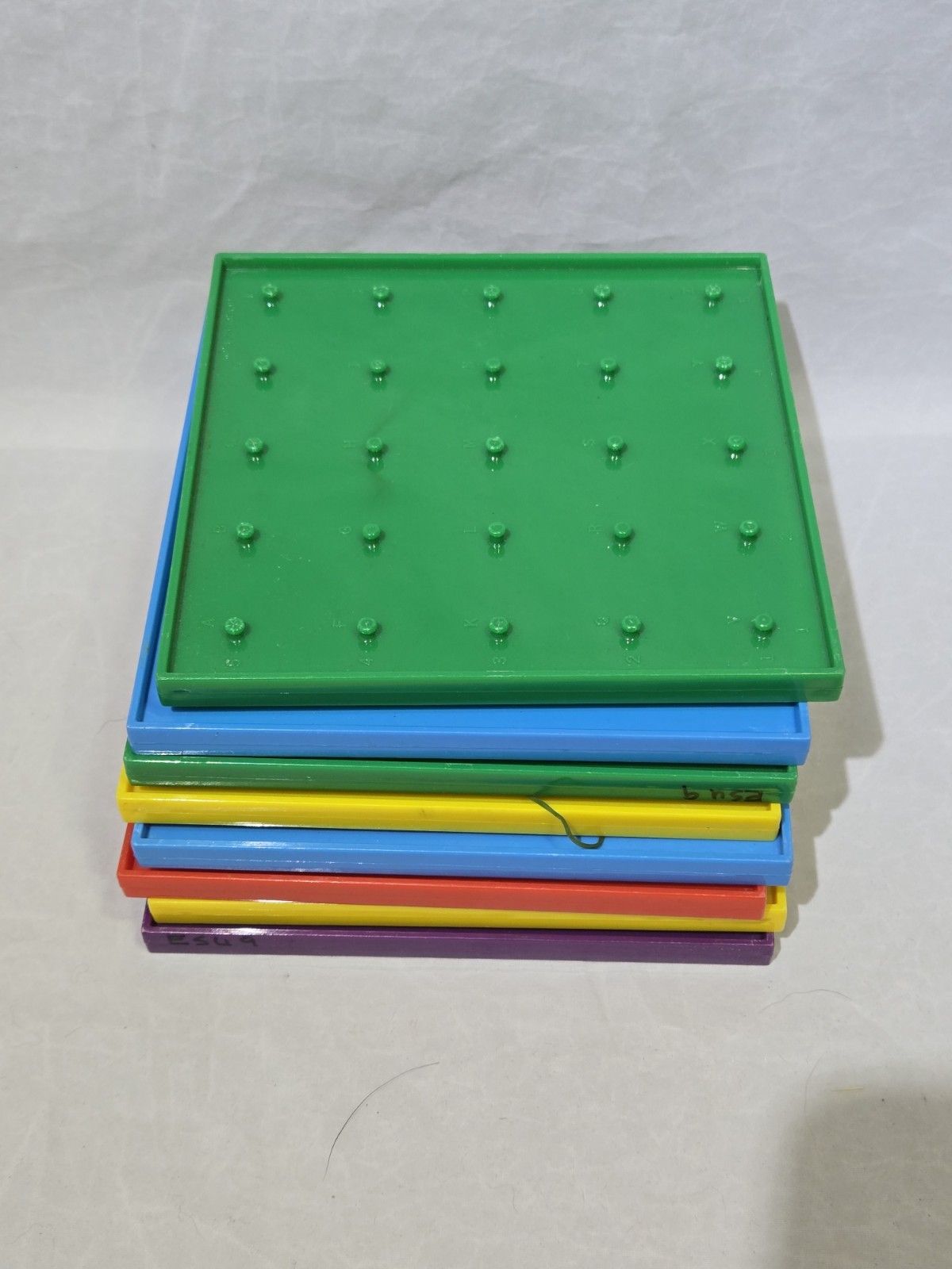 Lot of 8 Plastic Math Geoboards 6×6 Double Sided Geometry Homeschool Classroom