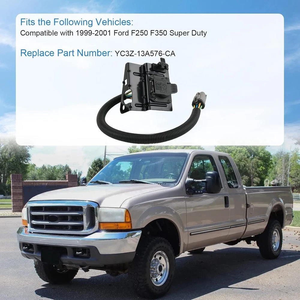 4 & 7 Pin Trailer Tow Wiring Harness Plug Fit for 1999-2001 Ford F250 F3