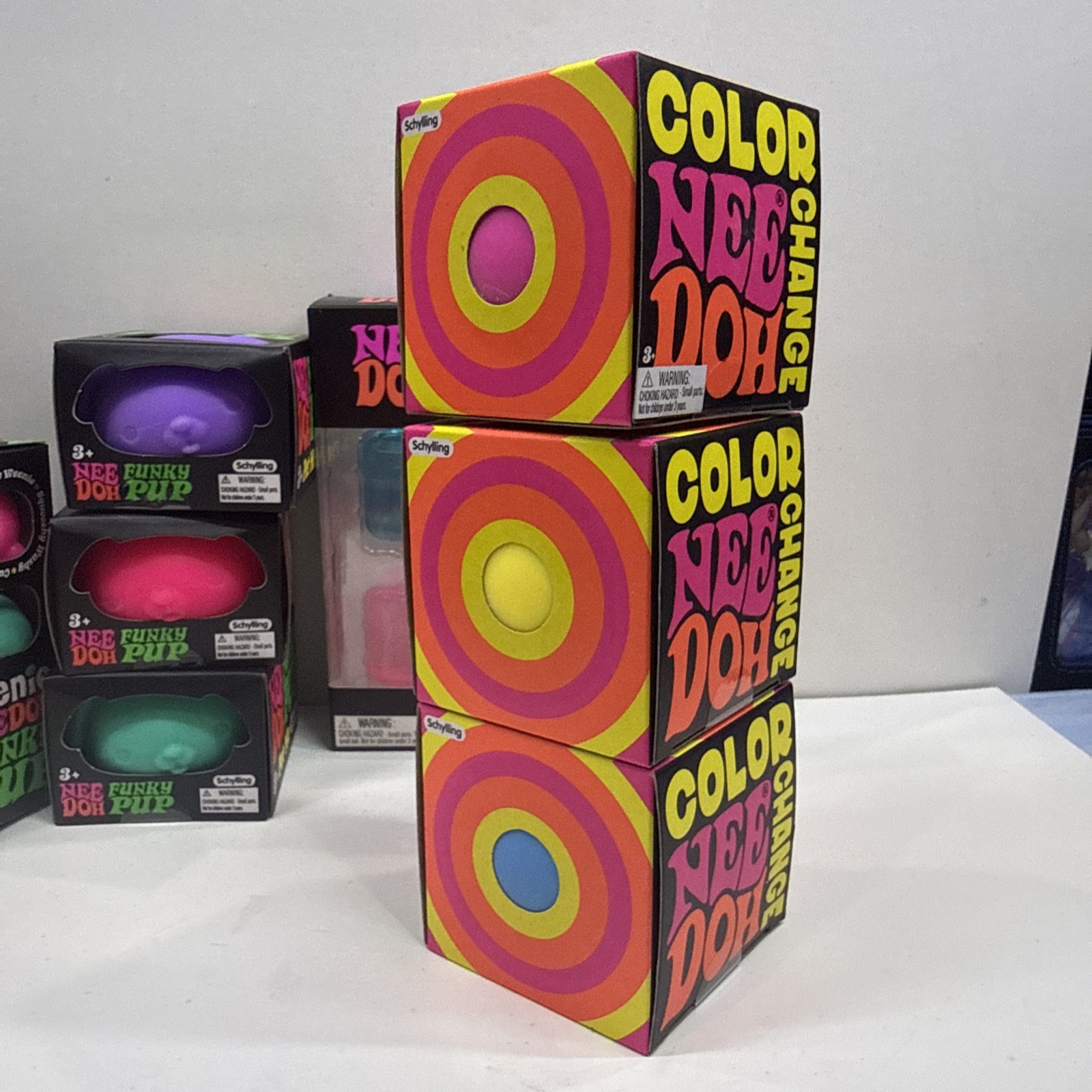 Nee Doh Lot of 6 funky 1 Nice Ice Baby 3 Color Change – New – 100% Authentic!!!