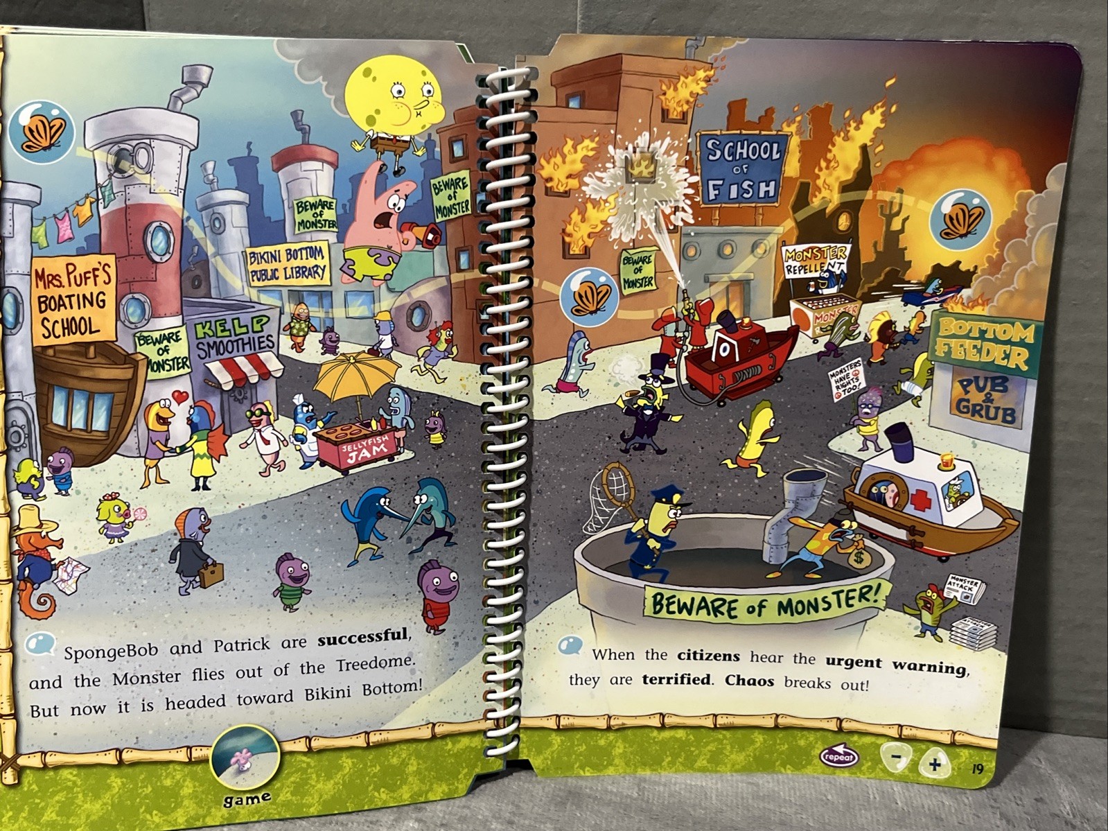 Leap Frog LeapPad Learning System SpongeBob Squarepants Salty Sea Stories Book