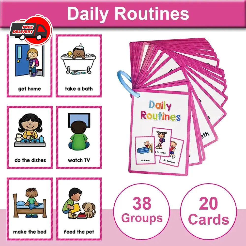 Montessori English Vocabulary Learning Cards for Kids Kindergarten Teaching Aids