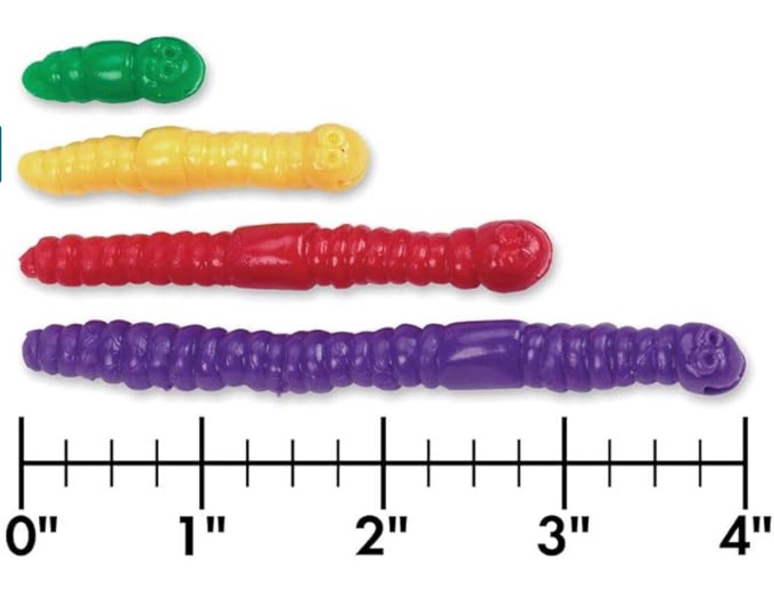 Learning Resources Measuring Worms 72 Pieces, Ages 3+ Toddler Learning Brand New
