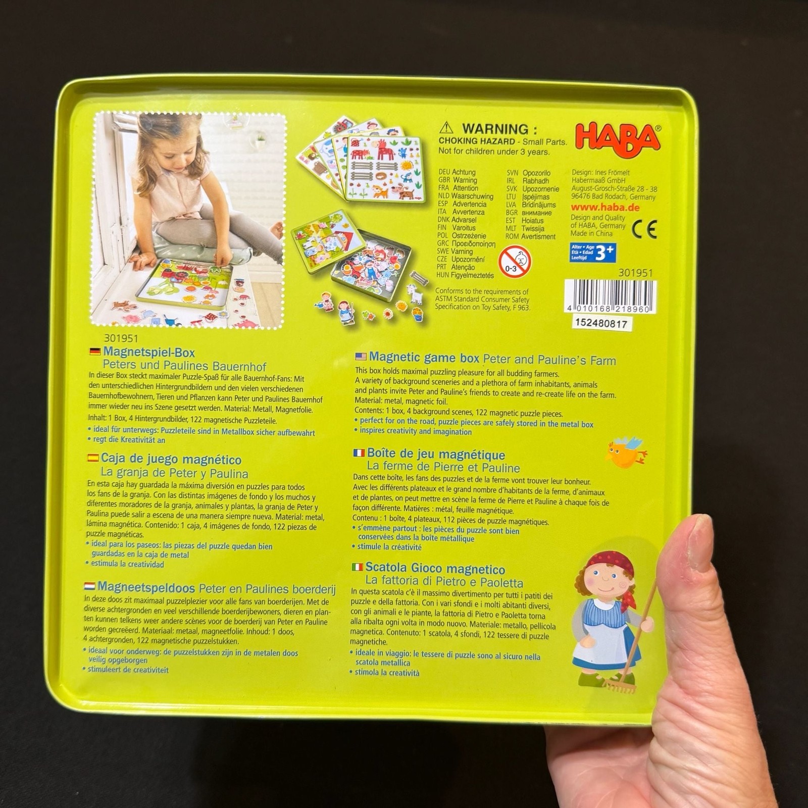 2 HABA Magnetic Games Dress-up Doll Lilli and Peter & Pauline’s Farm Travel Tins