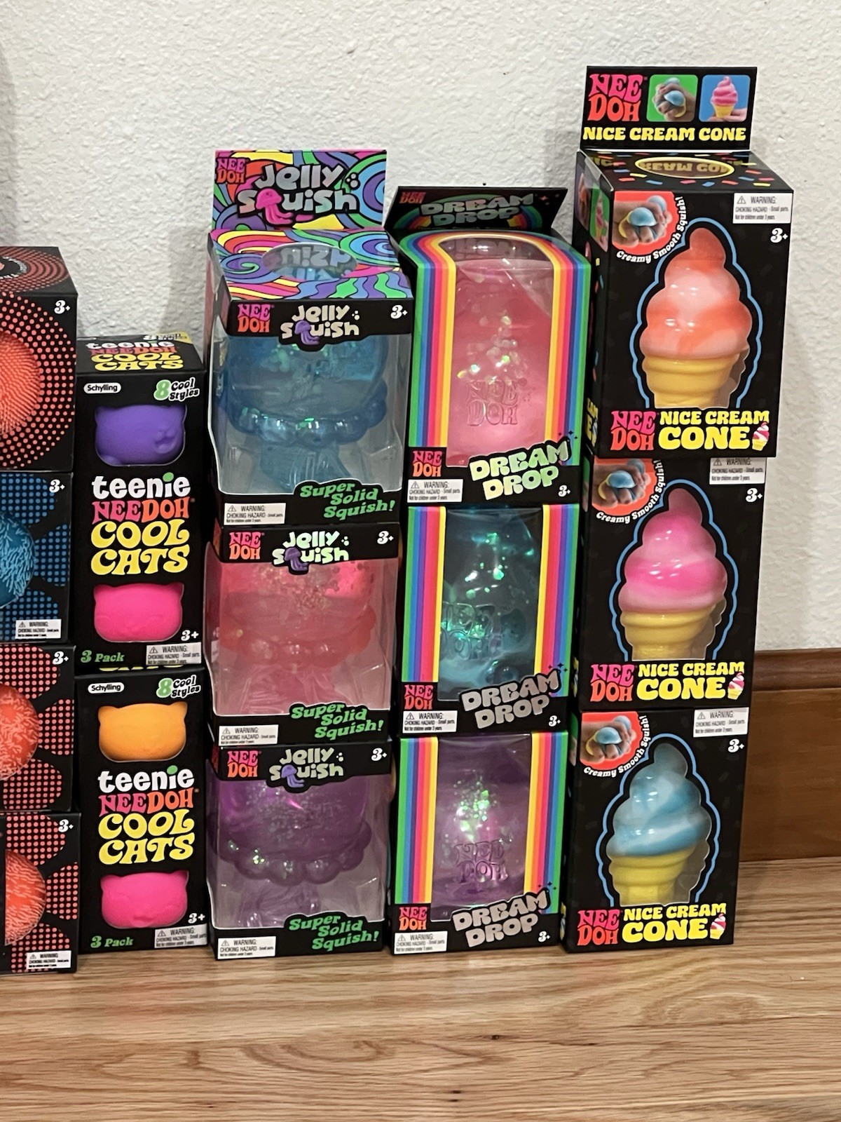 NeeDoh Bundle Lot of 93 Items Pizza Nice Cream Dream Drop Jelly Fish Fuzz Cube