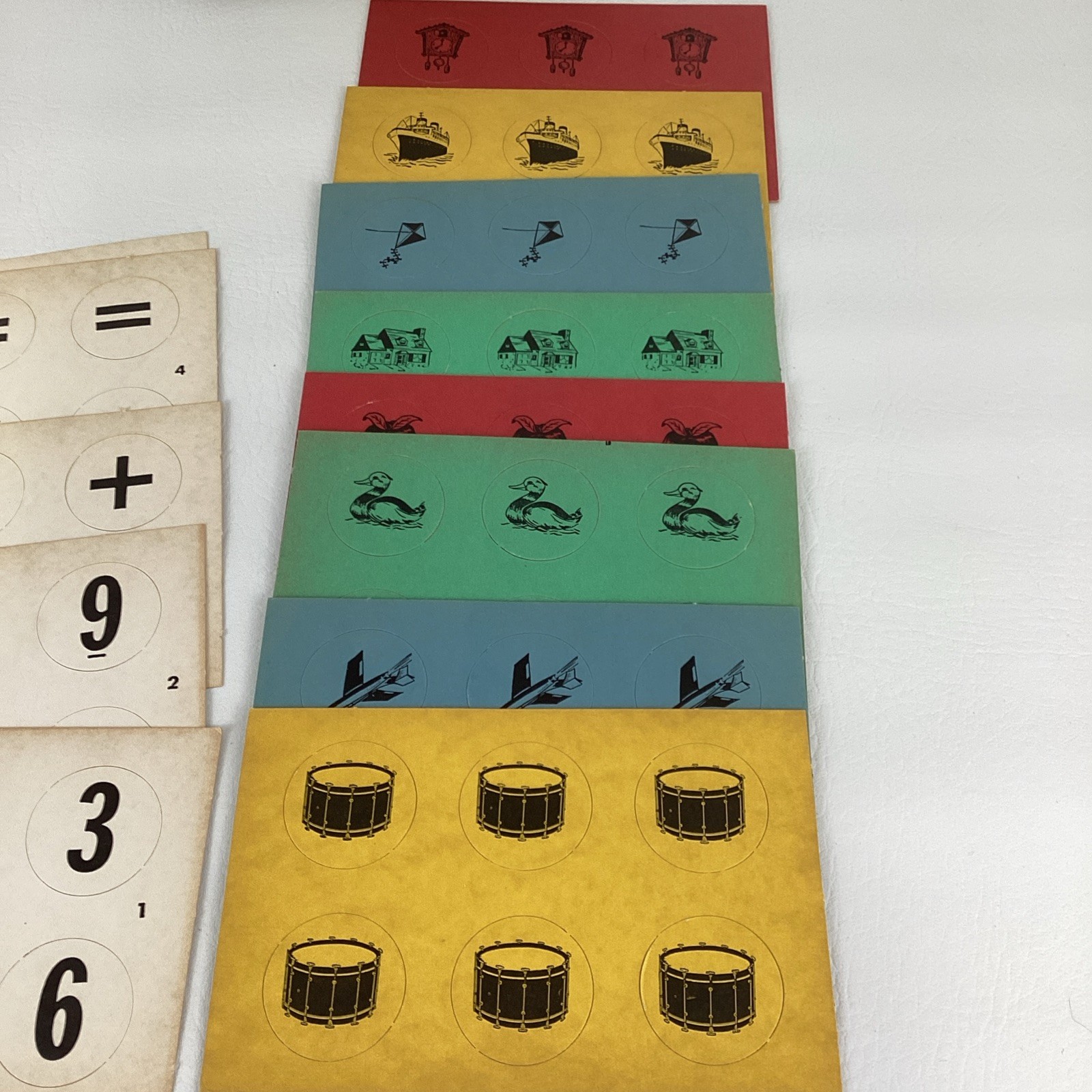 Counting Discs Youth Learning Arithmetic Math Vintage 1955 Milton Bradley Toy