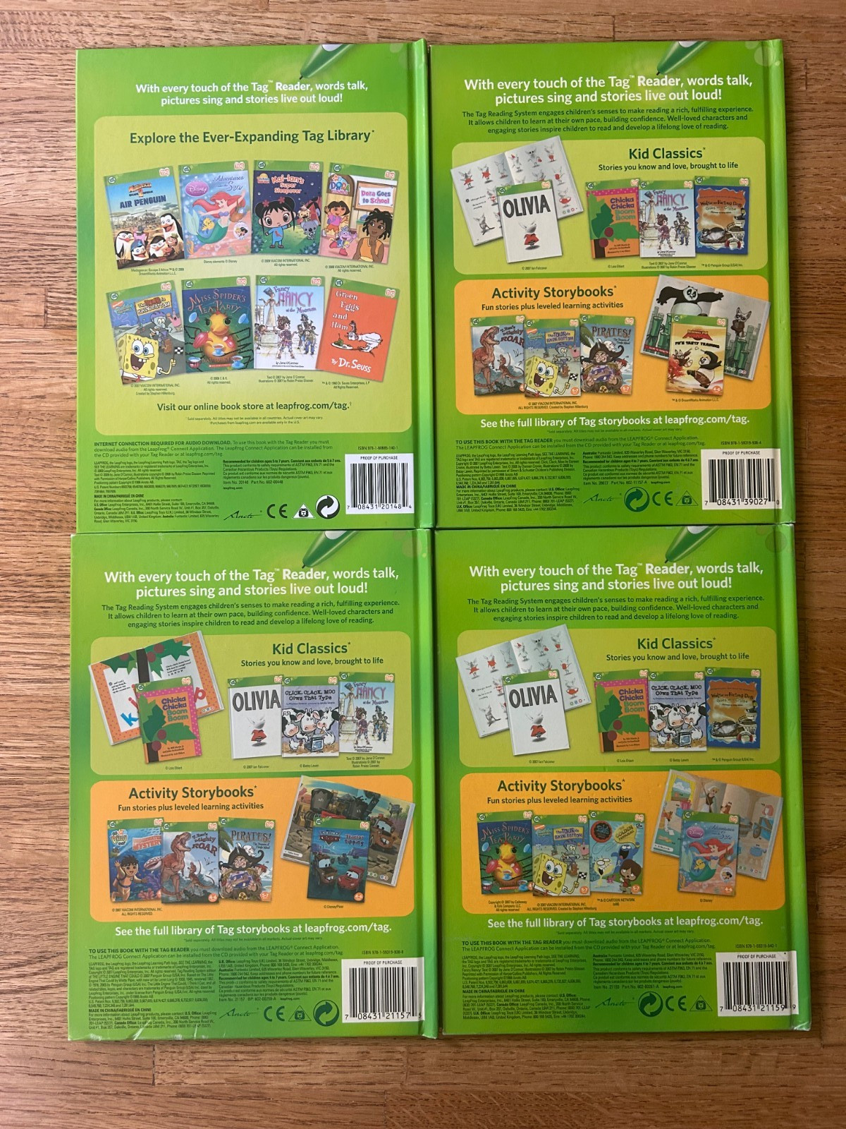 GUC Leap Frog Tag Reading System w/Pen, USB Cable, CD, 14 Books & Carrying Case
