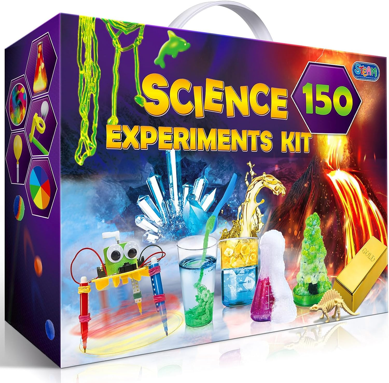 150 Experiments Science Kit for Kids – STEM Educational Toy – Chemistry Physics