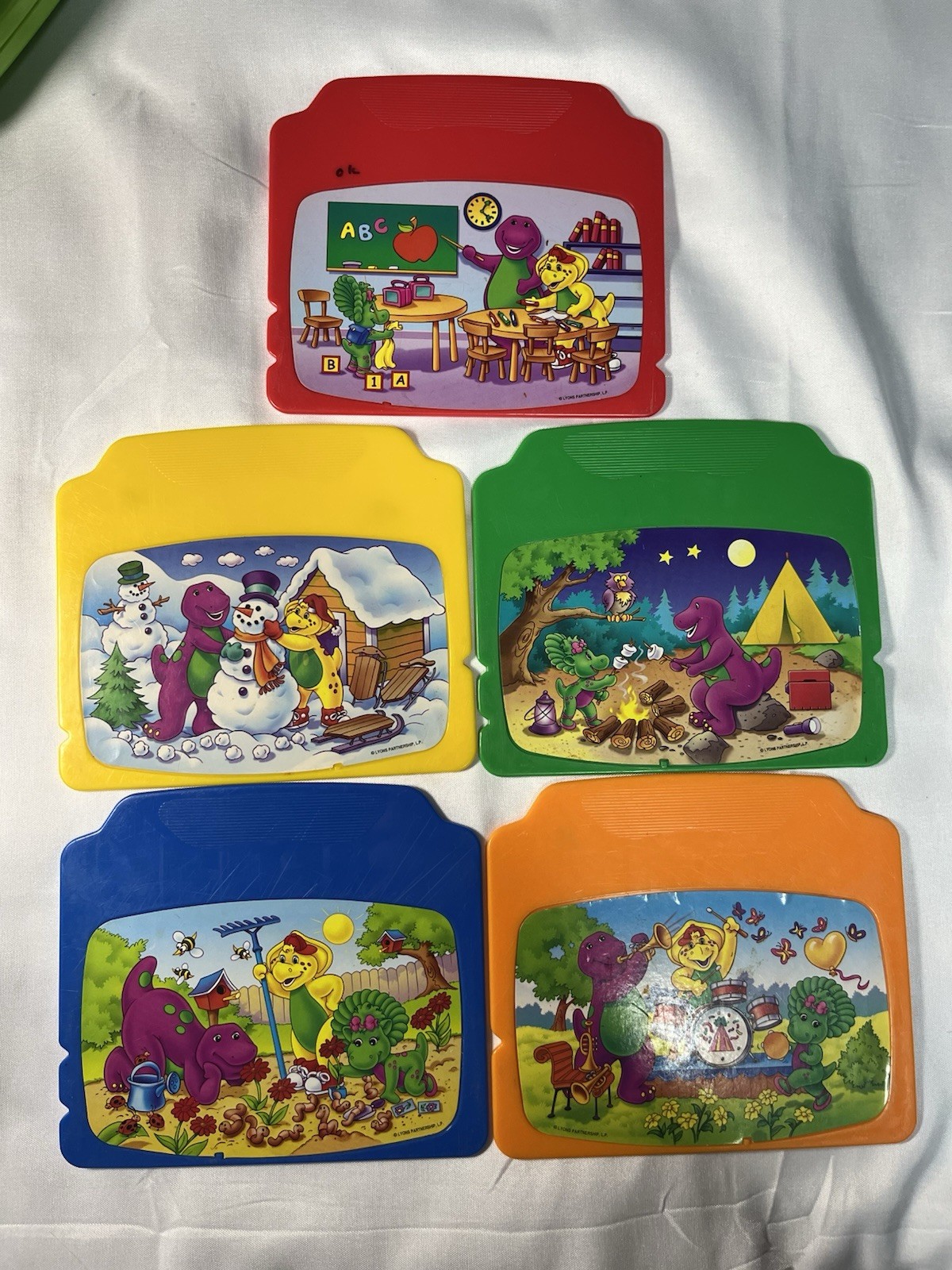 Vintage 2002 Barney Interactive Educational Laptop Learning Toy w/ 5 Discs Works