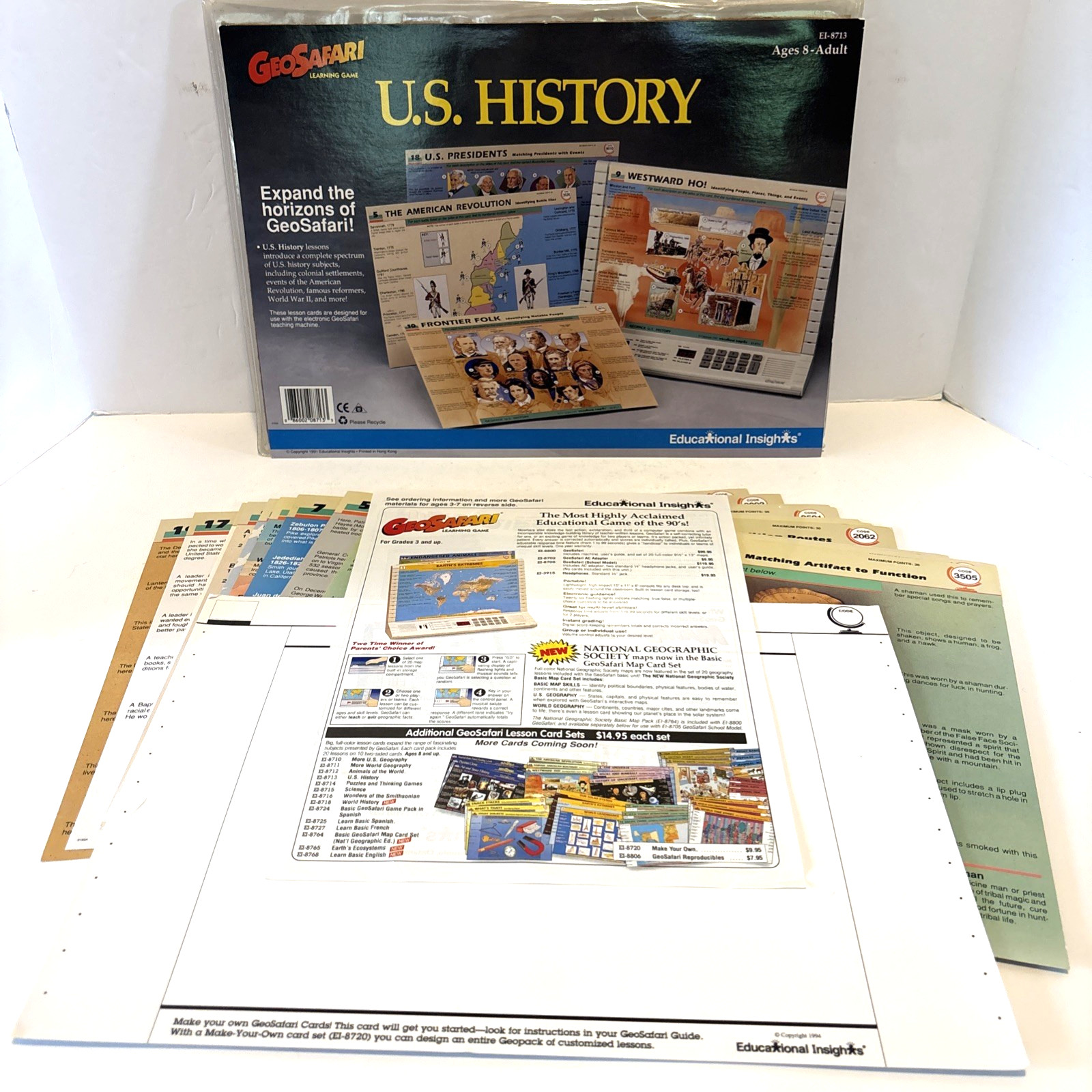 GeoSafari U.S. History Learning Game Complete Educational Insights Home School