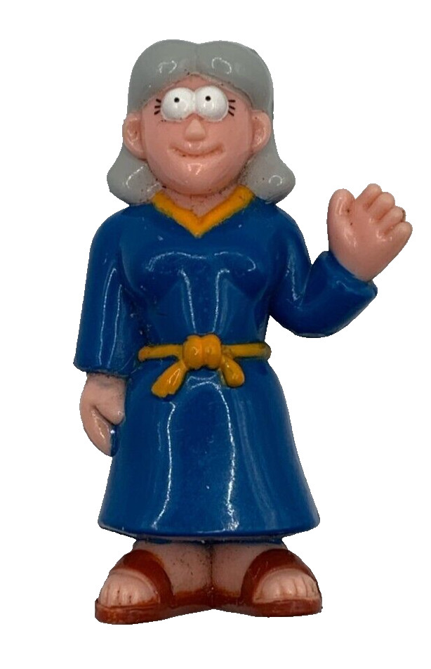 Noahs Ark Beginners Bible Mrs Noah Plastic Toy Figure Blue Dress 2.5 Inches