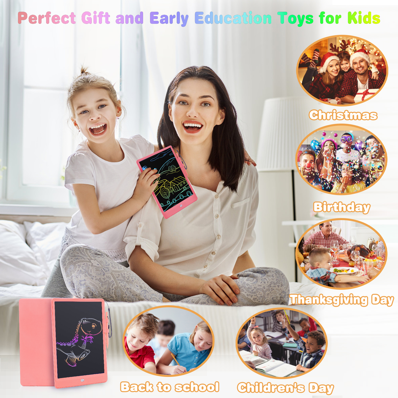 10″ LCD Writing Tablet for Kids Electronic Digital Drawing Pad Notepad Xmas Gift