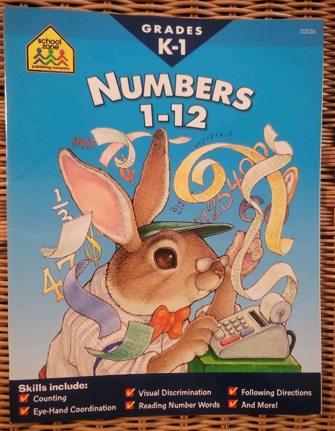 Math Workbook Grades K-1 Numbers 1-12 1996 School Zone Counting Vtg