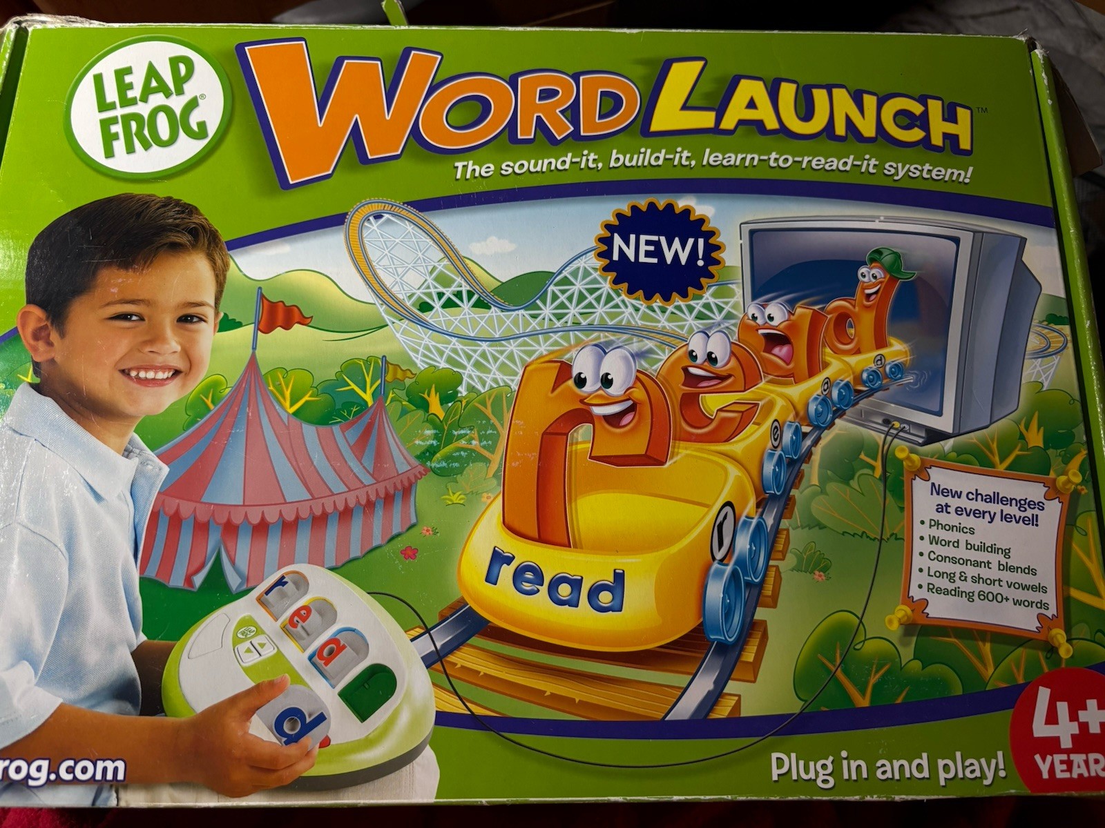 Leap Frog Word Launch Reading Learning System TV Plug & Play Kids Game Teaching