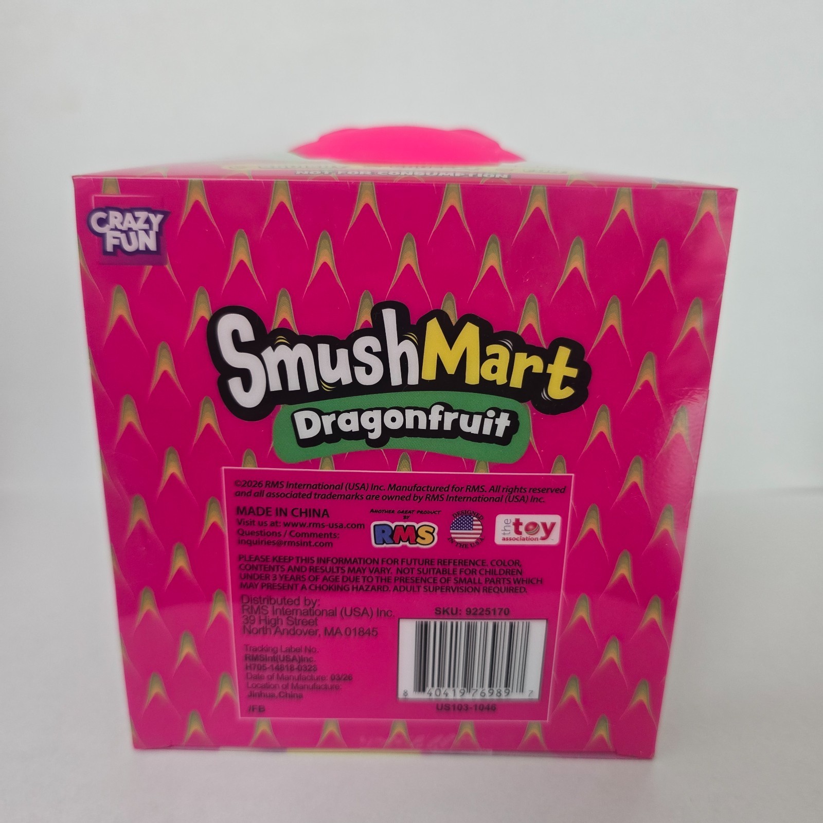 SmushMart Pink/Green Dragonfruit Squishy Sensory Fidget Toy