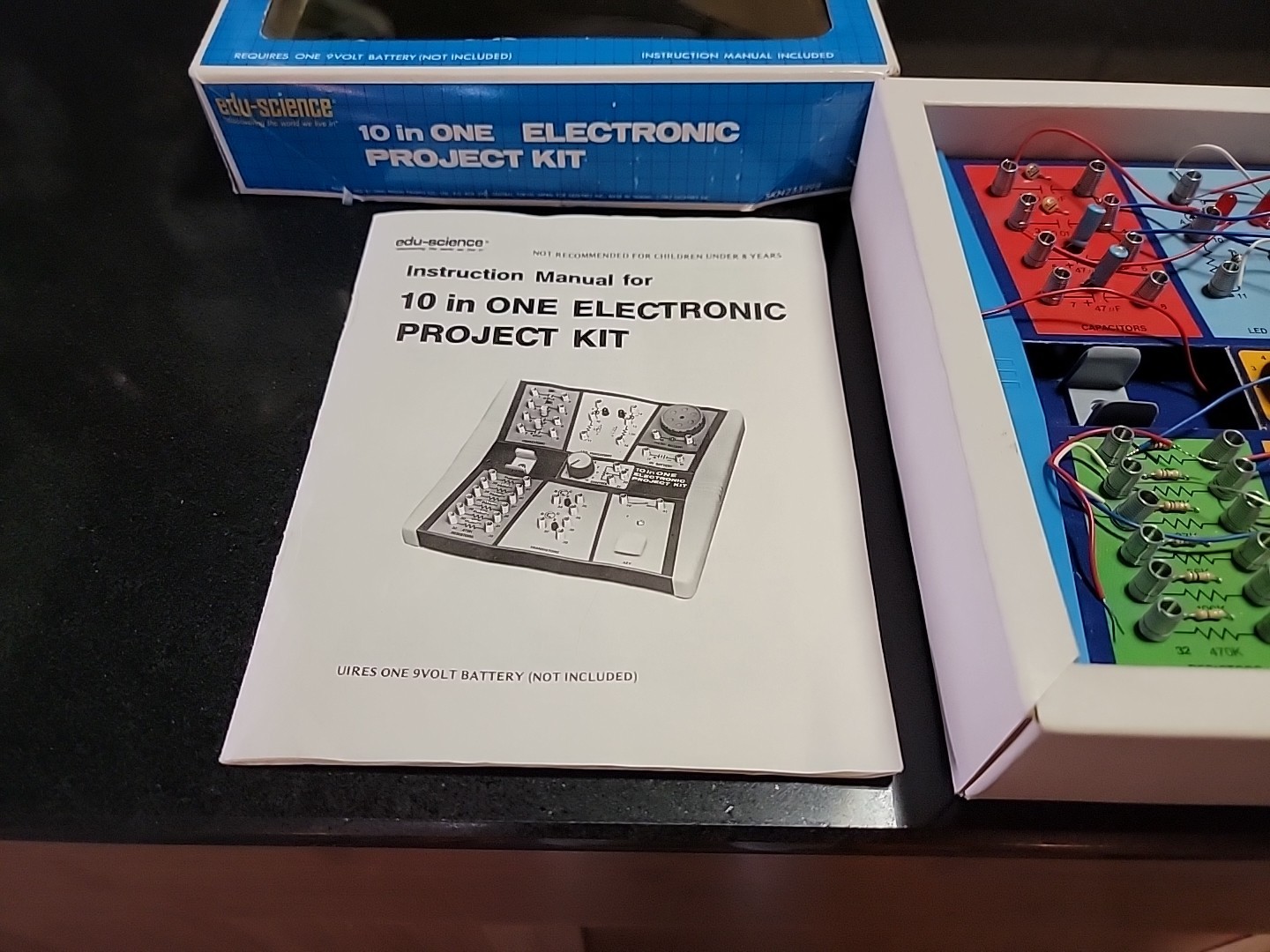 Vintage 1987 Edu Science 10 in One Electronic Project Kit with manual Fast Ship!