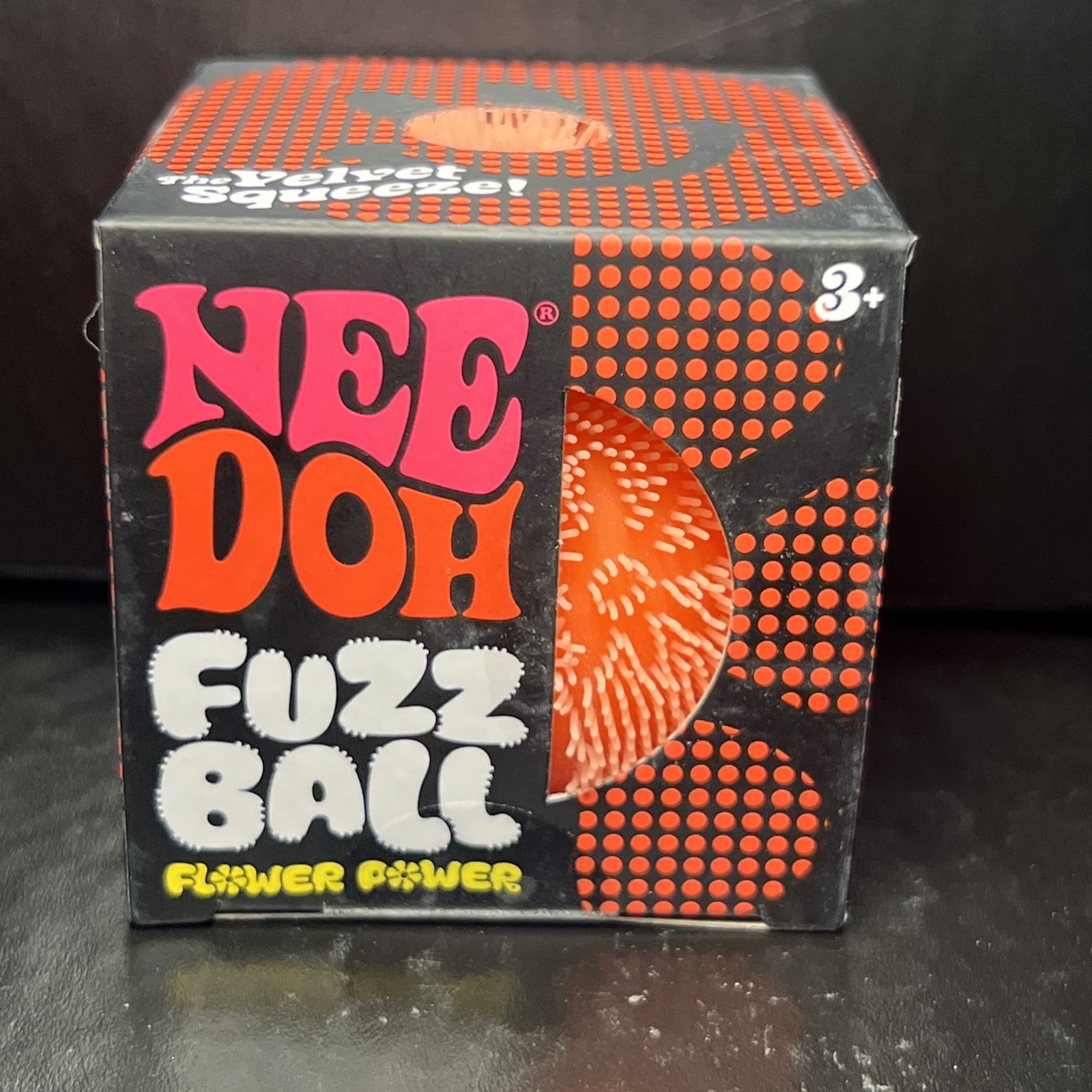 Nee Doh Fuzz Ball The Velvet Squeeze Flower Power Orange TikTok VIRAL