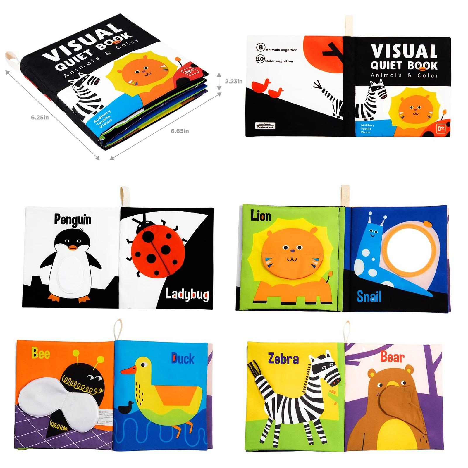 beiens Soft Baby Books – High Contrast Black & White Touch Small, Black,white
