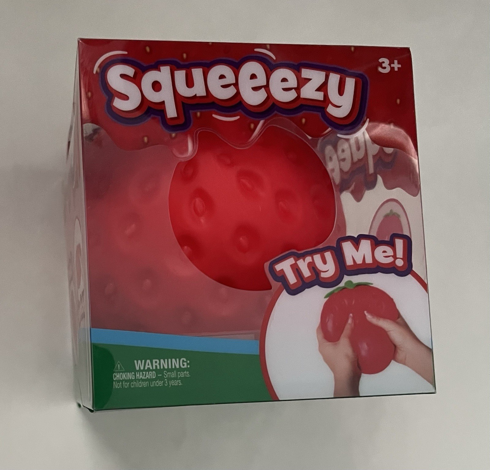 SUNNY DAYS ~ SQUEEEZY STRAWBERRY ~ Jumbo Squishy Calming Sensory Toy ~ 3+ ~ NEW